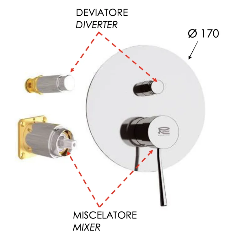 Смеситель для душа Remer Minimal N09KB, хром