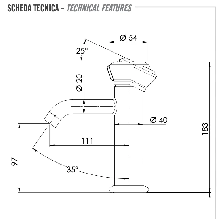 Смеситель для раковины Remer Element ET12BO, белый матовый