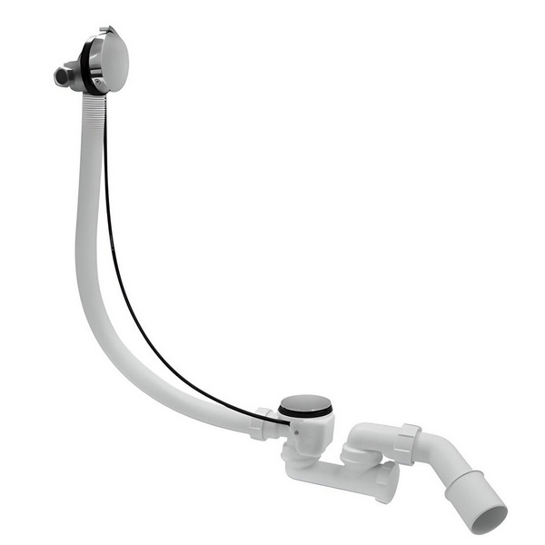 Сифон с наполнением для ванны McAlpine HCN3100CB-15MM, полуавтомат (макс.650мм длина до перелива), хром