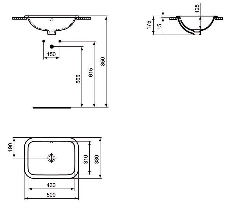 Раковина Ideal Standard Connect 50 x 38 см, белый, E505701