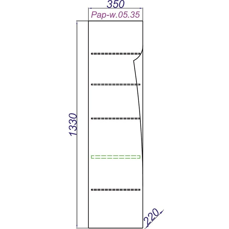 Шкаф-пенал подвесной Aqwella Papyrus Wood светлое дерево