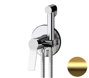 Гигиенический душ со смесителем Remer Slash SL65WBG, золото брашированное