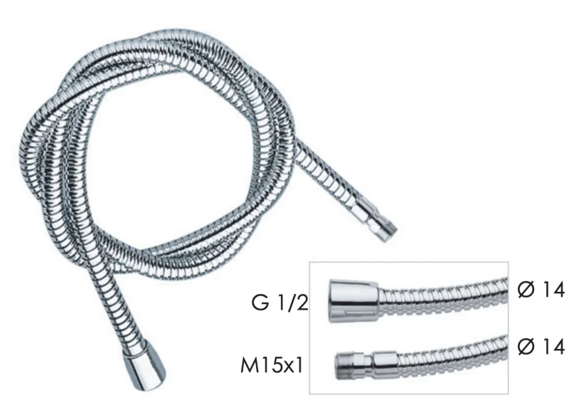 Шланг для душа 120 см Remer 333CN1512120, хром