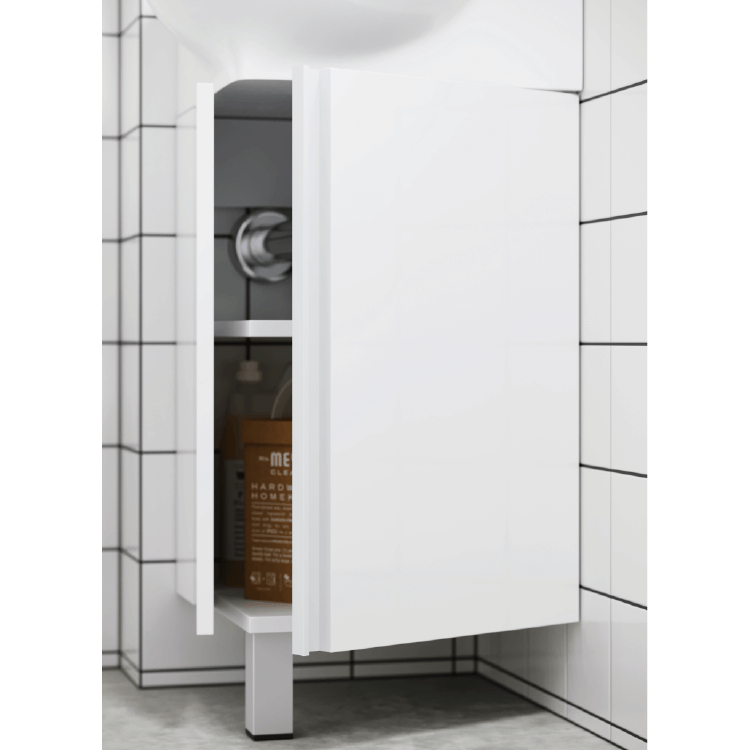 AQWELLA Porto напольная тумба с умывальником в комплекте 46 см, цвет белый глянцевый