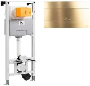 885052+888565 Комплект инсталляции OLI 120 механическая + клавиша Slim металлическая, золото