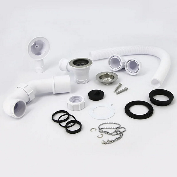 Сифон для ванны (слив-перелив) McAlpine MRB1, с цепочкой и пробкой (505мм), хром