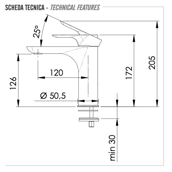 Смеситель для раковины Remer Infinity I12VO, состаренная латунь