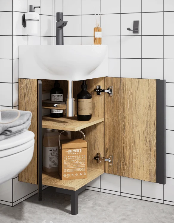 AQWELLA Porto напольная тумба под умывальник 46 см, цвет тёмное дерево