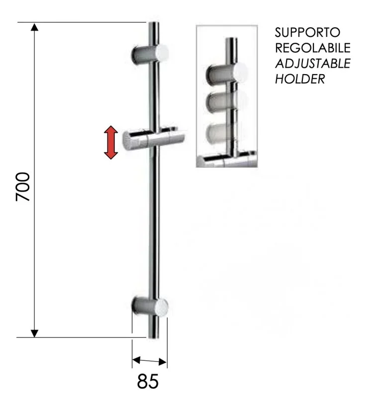 Душевая стойка 70 см Remer 317G, хром