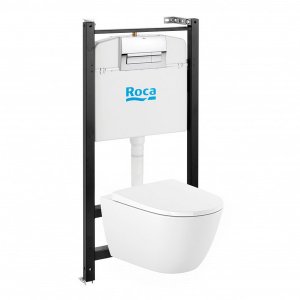 Комплект Roca Ona ZRU9310392 подвесной унитаз + инсталляция + кнопка (пр-во РФ)