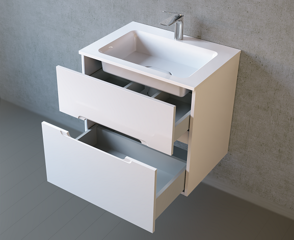 Тумба под умывальник Jorno Modul 65 подвесной белая