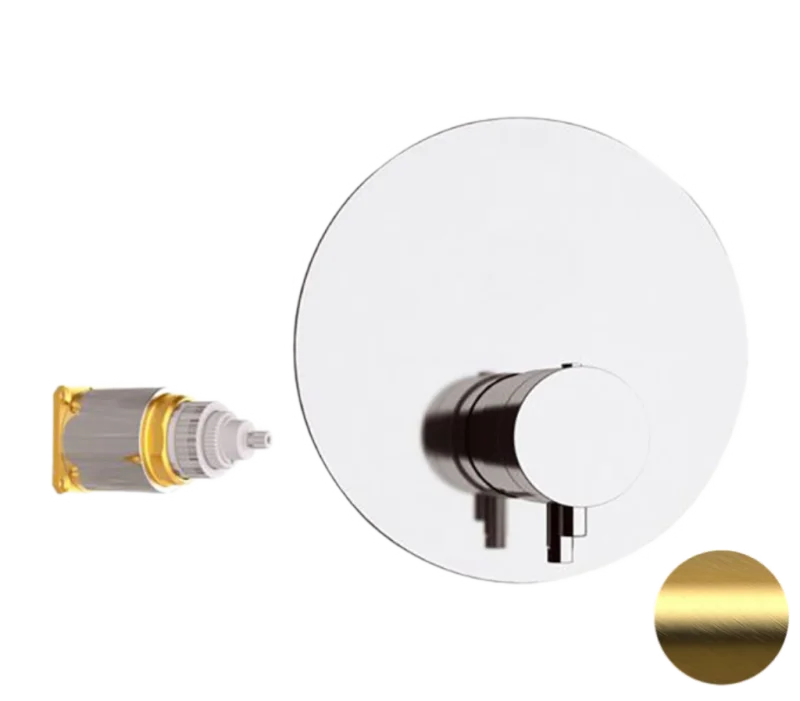 Смеситель термостатический для душа Remer Elegance NT30KBBG, золото брашированное
