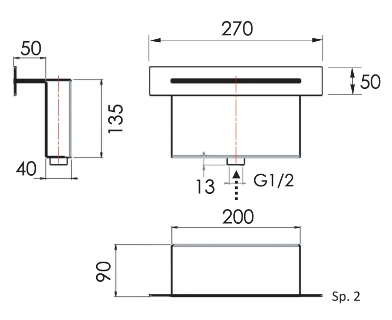 Излив настенный Remer 359XS, хром