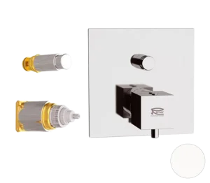 Смеситель термостатический для душа Remer Q-Elegance QT09KBBO, белый матовый