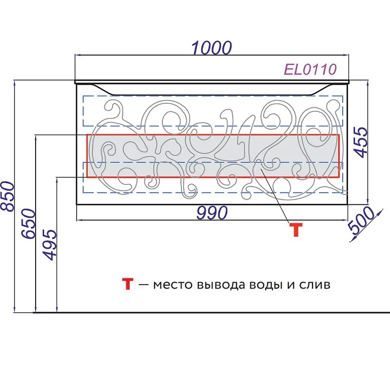 Тумба подвесной Aqwella Elegance Clarberg 100 под умывальник