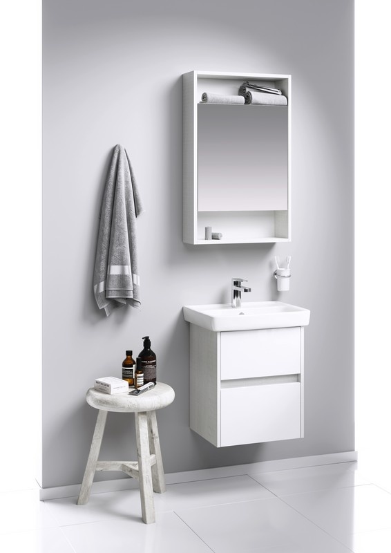 Тумба с умывальником в комплекте подвесной Aqwella Сити 50 дуб канадский