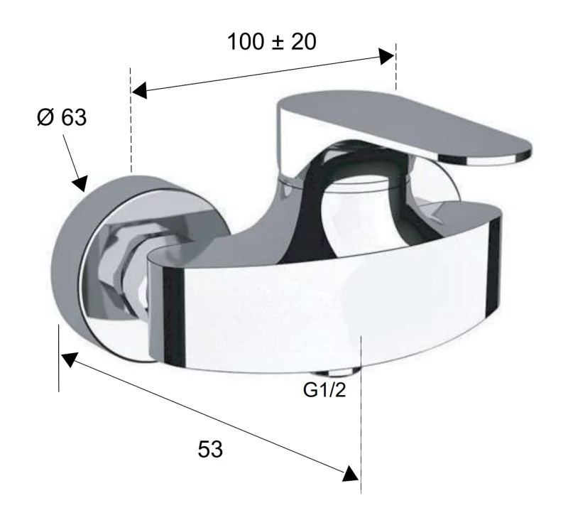 Смеситель для душа Remer Class Line LC31, хром