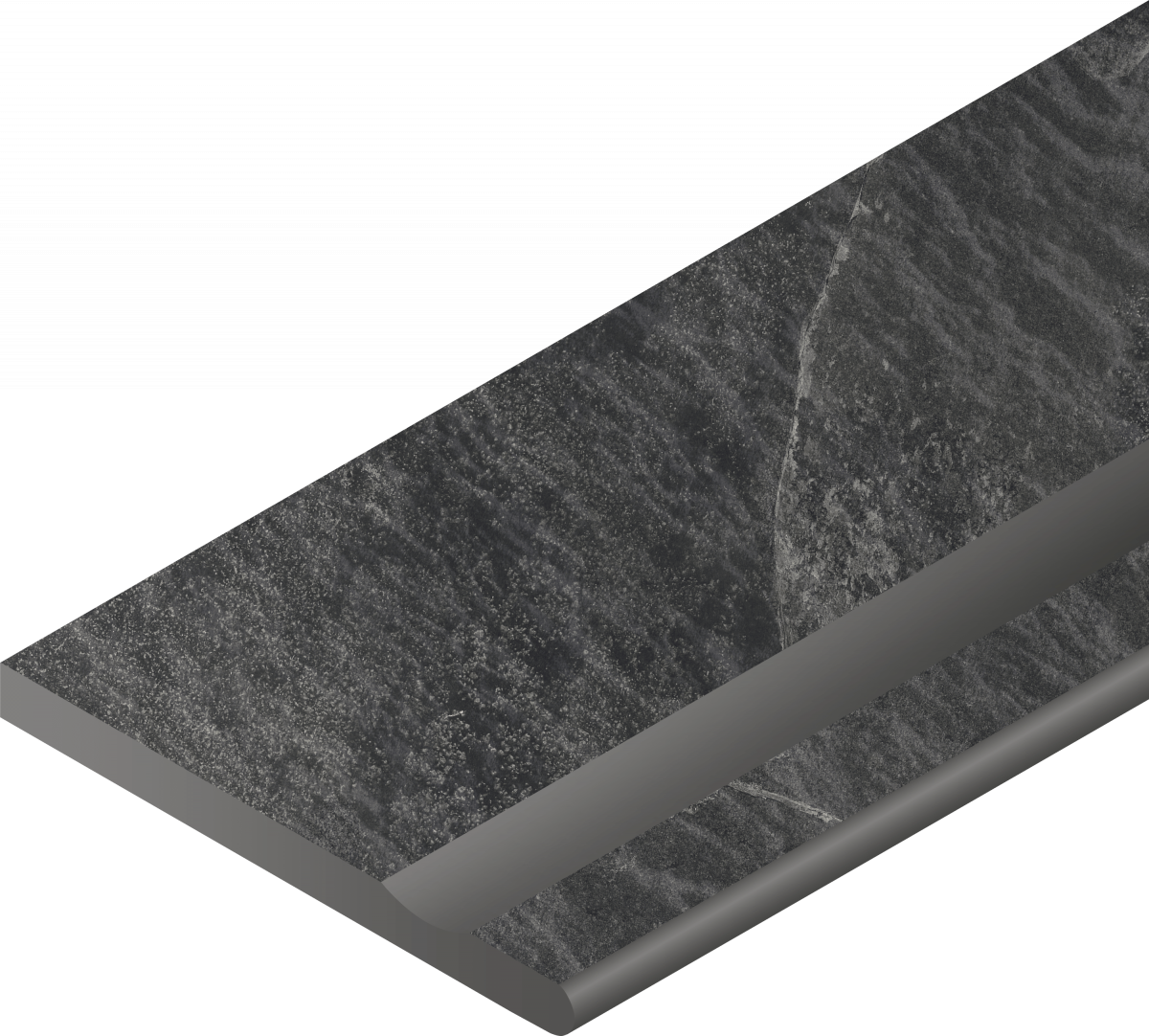 Бортик Italon MATERIA TITANIO BOR.30X60 SVASATO ROUND DX / ТИТАНИО 30X60 С ВЫЕМКОЙ ЗАКРУГ.ПР