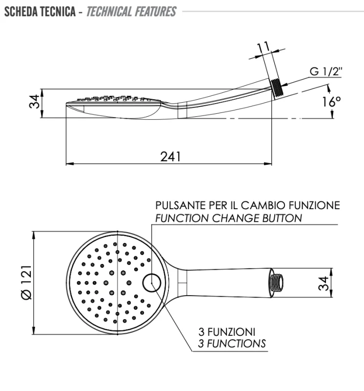 Ручной душ Remer 315P3X, хром