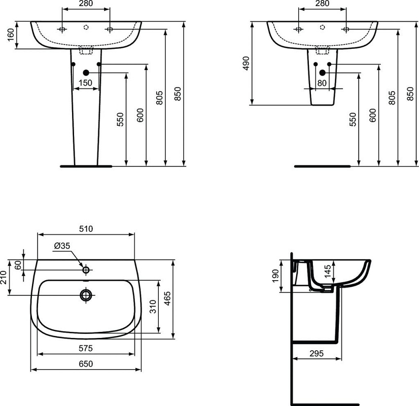 Раковина Ideal Standard Esedra T279701 65 см