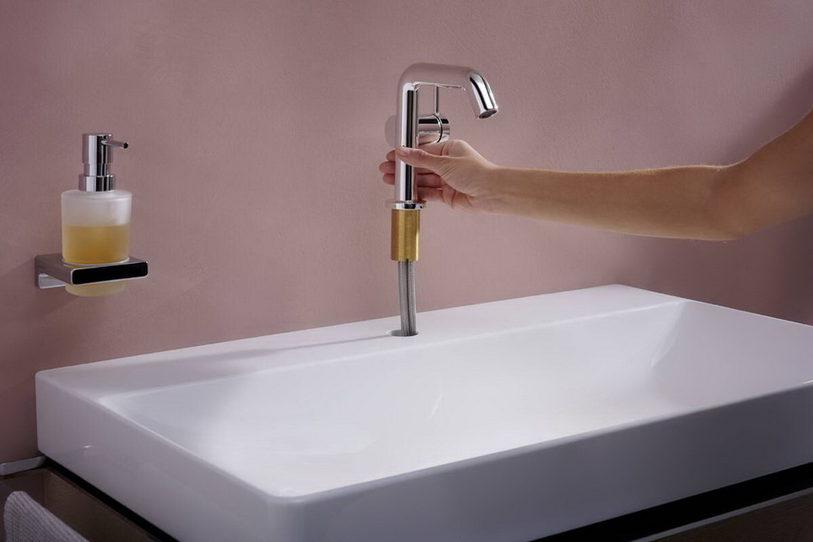 Смеситель для умывальника Hansgrohe Tecturis S 110, сливной гарнитур click-ckack, хром, 73320000
