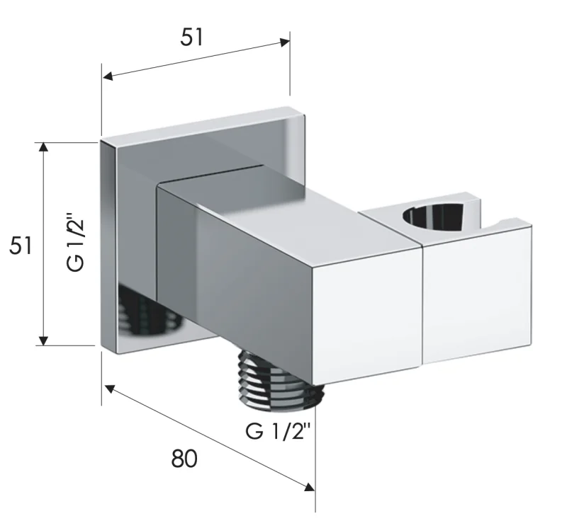 Держатель ручного душа с подключением шланга Remer 337S, хром