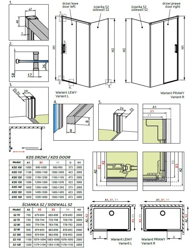 Душевая дверь Radaway Idea KDS 120 х 200.5 см с неподвижной частью, стекло прозрачное, профиль хром, левая, 10115120-01-01L