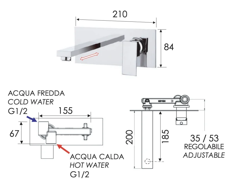 Смеситель для раковины Remer Q-Design QD15