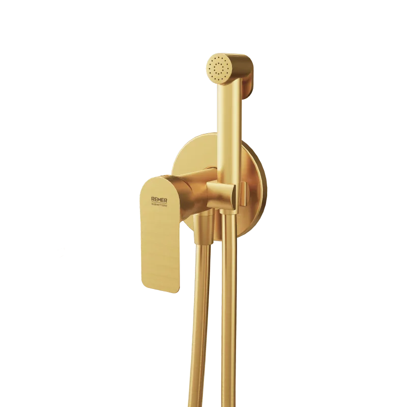 Гигиенический душ со смесителем Remer Infinity I65WBG, золото брашированное