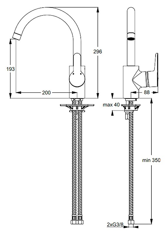Смеситель Ideal Standard Connect Blue B9932AA для кухонной мойки, цвет хром