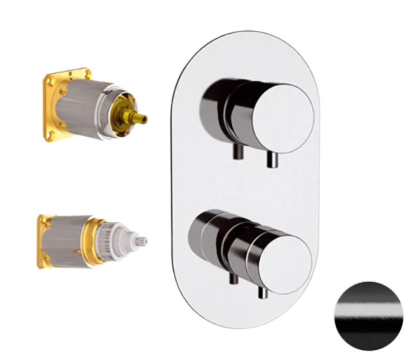 Смеситель термостатический для душа Remer Elegance NT92KBDO, золото глянцевое