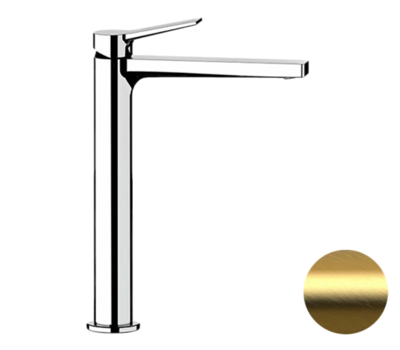 Смеситель для раковины Remer Slash SL11LBG, золото брашированное