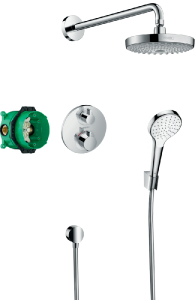 Душевая система скрытого монтажа с термостатом Hansgrohe Croma Select S/Ecostat, хром, 27295000
