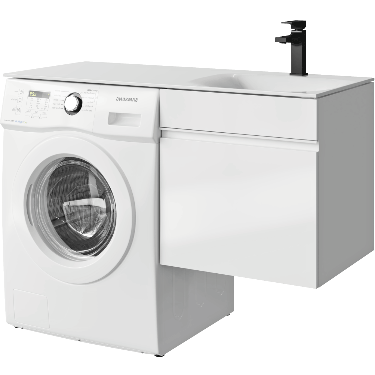 Тумба (без умывальника) под стиральную машину Aqwella Duet 53 подвесная белая