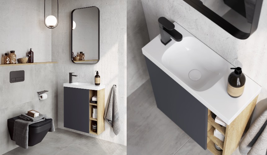 Фасад тумбы под умывальник, Aqwella Alba, цвет серый матовый, арт.ALB0706GRМ