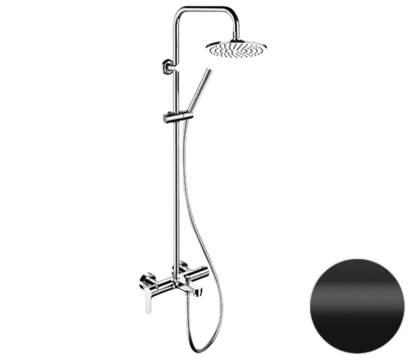 Душевая система с изливом Remer Class Line L34X7MMM20NO, черный матовый