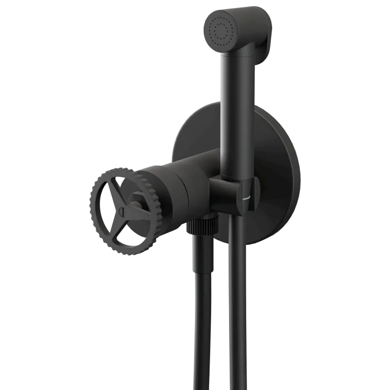 Гигиенический душ со смесителем Remer Chrono CH65WNO, черный матовый