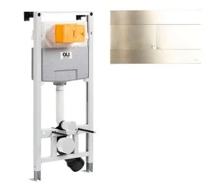 885052+888561 Комплект инсталляции OLI 120 механическая + клавиша Slim металлическая, белое золото