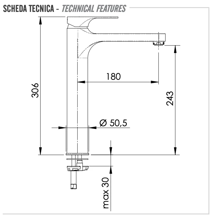 Смеситель для раковины Remer Class Line L10LXL