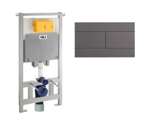 885111+659058 Инсталляция OLI 80 + клавиша смыва Slim серая матовая