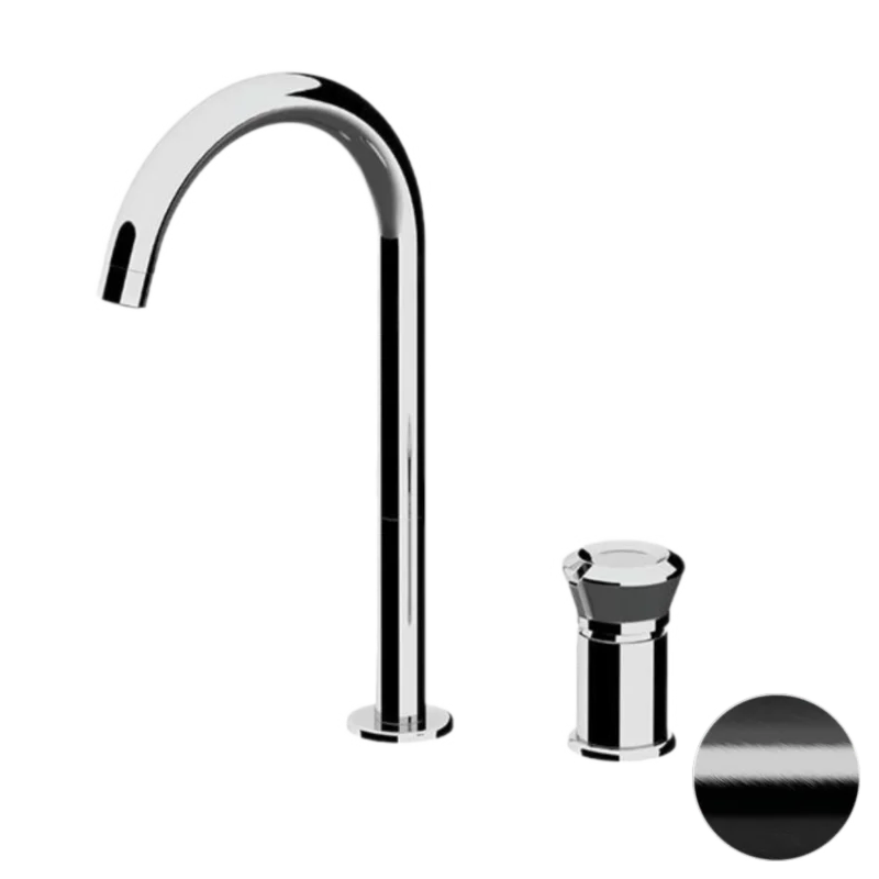 Смеситель для раковины Remer Element ET57LCFP, черный брашированный хром