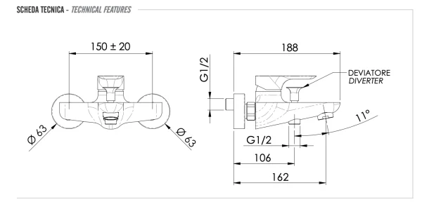 Смеситель для ванны Remer Infinity I05DO, золото глянцевое