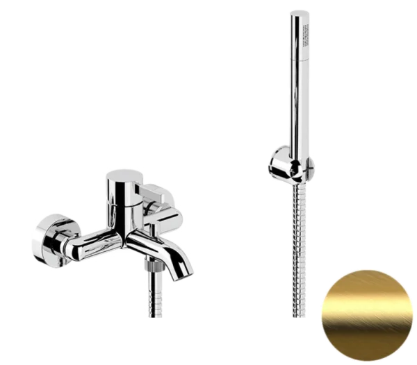 Смеситель для ванны Remer Metrica MC02BG, золото брашированное