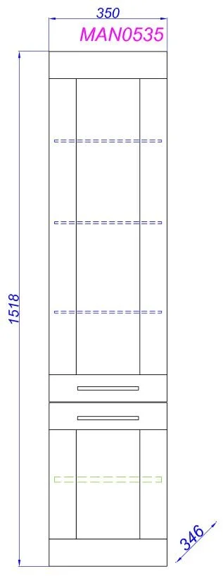 Шкаф-пенал подвесной Aqwella Манчестер 35 белый