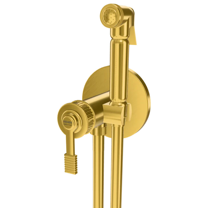 Гигиенический душ со смесителем Remer Atelier AL65ZBG, золото брашированное