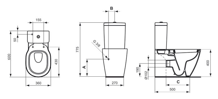 Чаша напольного унитаза Ideal Standard Connect Space E119501