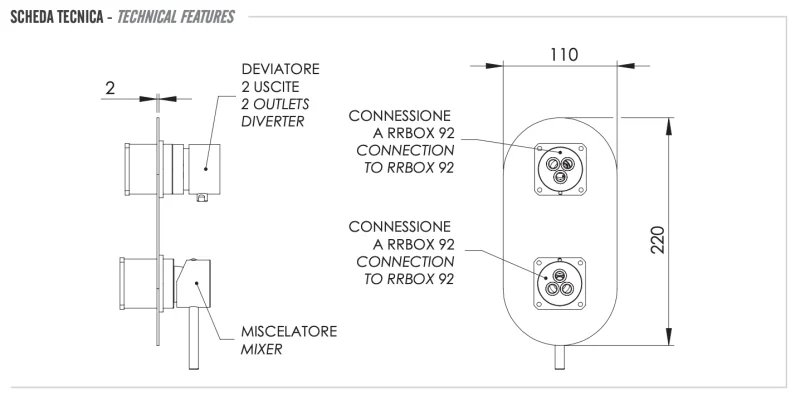 Смеситель для душа Remer X Style X92KBDO, золото глянцевое
