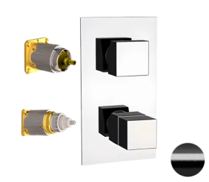 Смеситель термостатический для душа Remer Q-Elegance QT93KBCFP, черный брашированный хром