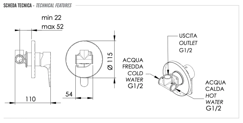 Смеситель для душа Remer Winner W30, хром