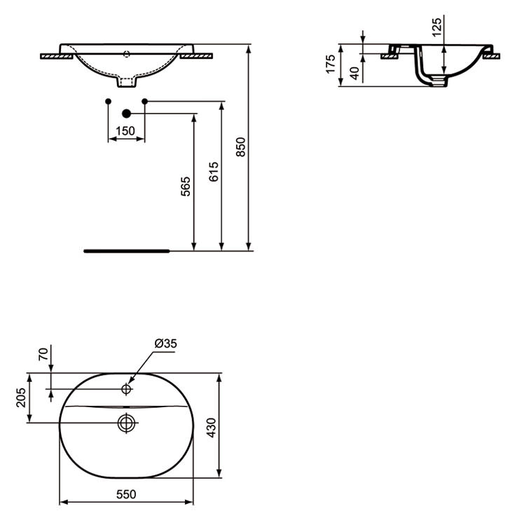 Раковина Ideal Standard Connect E503901 (55 см)